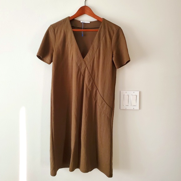 Zara Olive Shift Dress - Picture 1 of 5